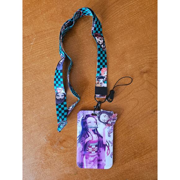 Nezuko Demon Slayer Lanyard + Badge Holder Set & Charm Cute Anime Accessory - Picture 2 of 6